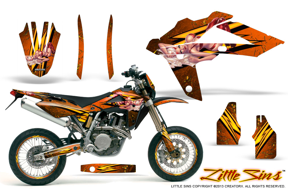 Husqvarna SMR 05-07 Graphics Kit Little Sins Orange NP Rims